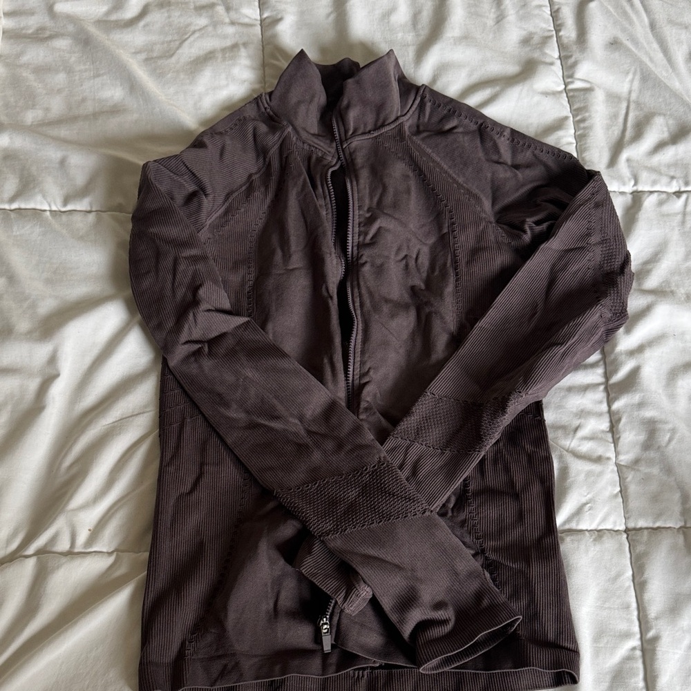 Fabletics Dark Brown Full-Zip Hoodie